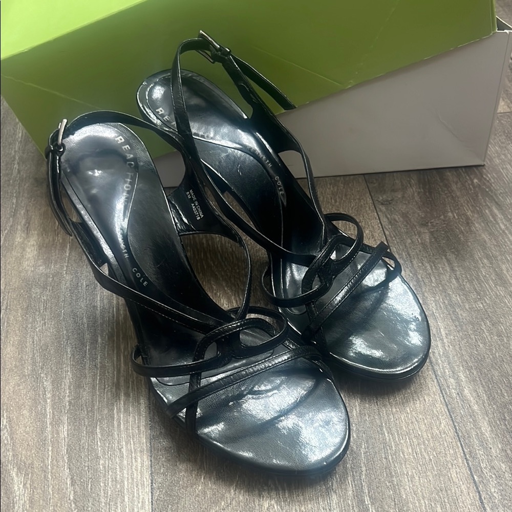 Kenneth Cole Black Heeled Sandals